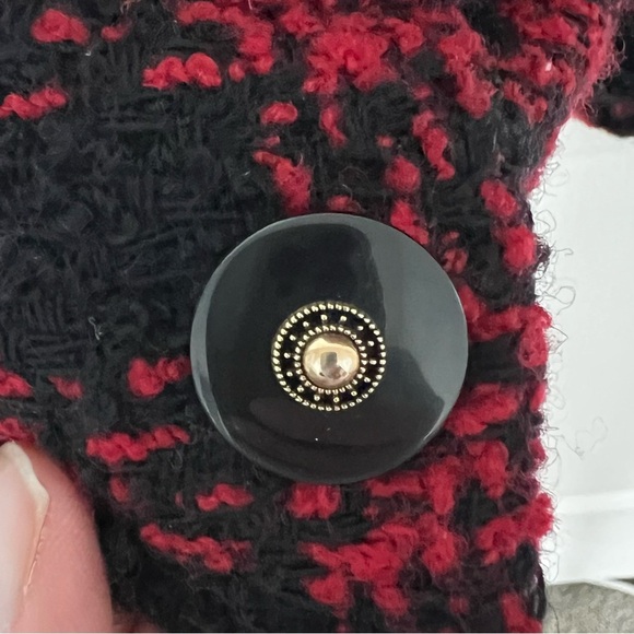 Vintage Koret Wool Blend Jacker Women’s Size 12 Black Red Blazer - Picture 5 of 8